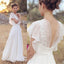 Princess A Line Chiffon Lace Backless Ivory Beach/Coast Wedding Dresses,Summer Wedding Gown IN266