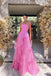 Simple A Line Hot Pink Strapless Long Prom Dress, Modest Evening Dresses IN1976