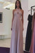 Pink Chiffon Long A-line Halter Simple Cheap Elegant Prom Dresses K766