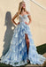 Sparkly Prom Dress with Slit Skirt, Long Graduation School Dresses, Evening Party Gown IN2024