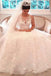 Princess Shinny Lace Button A-Line Wedding Dresses With Trailing IND52