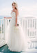 Pretty Spaghetti Straps A-line Tulle Ivory Summer Beach Wedding Dresses,stunning Bridal Gown IN283