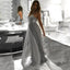 Charming Spaghetti Straps Grey A Line Tulle Long Prom Dress INP69