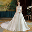 Ivory High Neck Ball Gown Lace Applique Cheap Wedding Dresses IN801