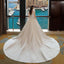 Ivory High Neck Ball Gown Lace Applique Cheap Wedding Dresses IN801