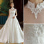 Ivory High Neck Ball Gown Lace Applique Cheap Wedding Dresses IN801