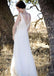 A-line V-neck Ivory Chiffon Floor Length Sleevesless Simple Beach Wedding Dresses IN223