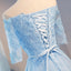 Cute Off shoulder Half Sleeves Lace Appliqued Short Homecoming Dresses IN368