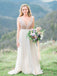 Gold Sequin Chiffon Backless Simple Beach Wedding Dresses with Sash INF2