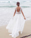 stunning Beading A Line Round Neck Sexy Long Beach/Coast Wedding Dresses IN266