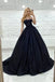 Sparkly A Line Black Long Prom Dresses, Formal Evening Dresses, Black Gowns IN1920