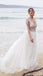 stunning Beading A Line Round Neck Sexy Long Beach/Coast Wedding Dresses IN266