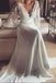 Romantic Boho V Neck Lace Appliques Long Sleeve Beach Wedding Dress INE21