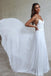 Beautiful A Line Lace Long White Spaghetti Straps Beach/Coast Wedding Dress IN270