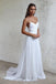 Beautiful A Line Lace Long White Spaghetti Straps Beach/Coast Wedding Dress IN270