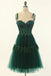 Green Sweetheart Tie-Strap A-Line Tulle Short Homecoming Dress IN1848