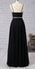 Simple Black Two Pieces Long Cheap Modest Prom Dresses Party Dresses K772