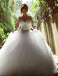 Stunning Long Sleeves Tulle Ball Gown Beaded Wedding Dress INH69