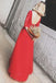 Red Bateau Floor-length Appliques Half Sleeves Long Prom Dresses Evening Dress INS49