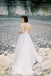 Ivory Long Lace Spaghetti Straps Sweep/Brush Train Beach Wedding Dress Bridal Gown IN922