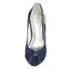 Dark Blue Wedge Wedding Shoes with Rhinestone,Elegant Wedding Party Shoes, L-933