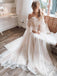 Long Sleeves Off Shoulder Wedding Dressesm Princess Boho A-line Wedding Dresses IN1946