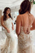 Mermaid Backless Lace Long Prom Dress Formal Evening Dresses IN1999