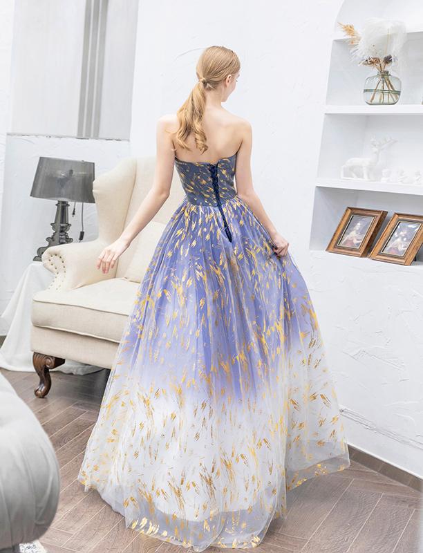 New Arrival A Line Strapless  Long Prom Dress Formal Evening Dresses INQ72