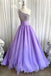 One Shoulder A Line Purple Long Prom Dresses, Formal Evening Dresses IN1988