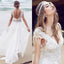 Sexy Beading A Line Chiffon V-neck Long Beach/Coast Wedding Dresses,Summer Wedding Gown IN267