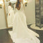 Ivory Long Sleeves Backless Simple Wedding Dress,Elegant A Line Prom Dress IN793