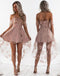 High Fashion A-Line Lace Off-Shoulder High Low Short Homecoming Dress IN456