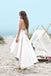 Charming Spaghetti Straps V Neck Long High Low Wedding Dresses,White Short Homecoming Dress IN408