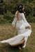 Sheath Long Sleeves Lace up Back Beach Wedding Dresses, Boho Bridal Gown IN1882