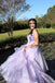 Shiny V Neck Lilac Backless Long Prom Dresses, Formal Evening Dresses IN1918