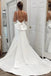 Simple Ivory Satin Mermaid V Neck Wedding Dresses, Bridal Gowns IN1889