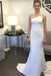 Simple Mermaid Ivory Strapless Wedding Dresses With Train, Wedding Gown IN1808