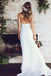 Beautiful A Line Lace Long White Spaghetti Straps Beach/Coast Wedding Dress IN270