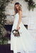 Beautiful A Line Lace Long White Spaghetti Straps Beach/Coast Wedding Dress IN270