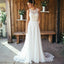 Elegant A-Line Round Neck Chiffon with Lace,Beach Boho Wedding Dresses INM88