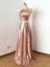 New Arrival Two Piece Sequined Cheap Long A Line  Prom Dress INA16