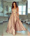 A-line V neck Long Sleeves Prom Dress Lace Appliques Formal Gowns INR73