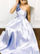 A-line One Shoulder Satin Long Prom Dresses With Flowers Evening Dresses INR60