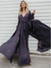 A-line Burgundy Long Prom Dress Long Sleeve Simple Cheap Evening Dress INR56