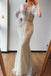 Trumpet/Mermaid V neck Lace Beaded Long Sleeves Prom Dress Formal Elegant Evening Gowns INS74