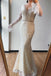 Trumpet/Mermaid V neck Lace Beaded Long Sleeves Prom Dress Formal Elegant Evening Gowns INS74