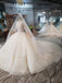 Elegant Scoop Ball Gown Wedding Dresses, 3/4 Sleeves Wedding Gown INJ97