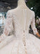 Elegant Scoop Ball Gown Wedding Dresses, 3/4 Sleeves Wedding Gown INJ97