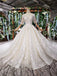 Lace Half Sleeves Ball Gown Wedding Dresses, Fashion Beading Big Wedding Gown INK3