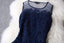 A-line Mini Navy Blue Sleeveless Crew Short Homecoming Dresses With Lace IND10